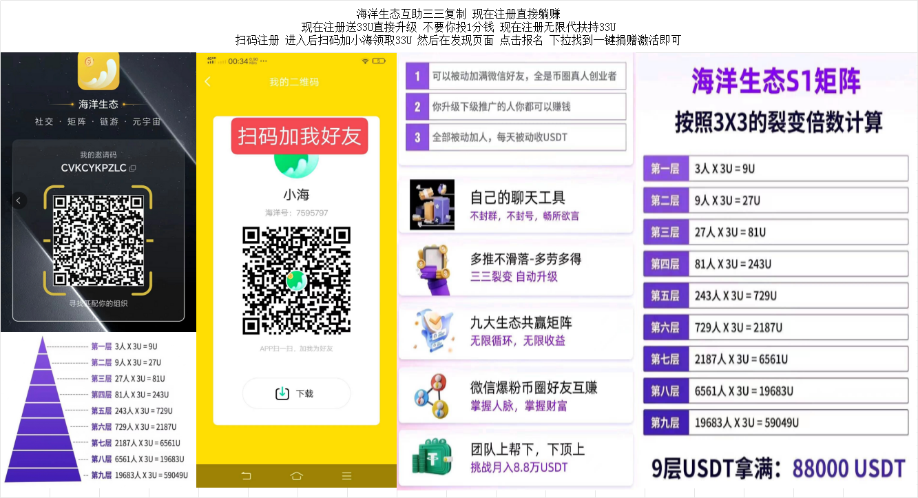 海洋生态 零撸躺赚 无限裂变 海洋生态 零撸躺赚 无限裂变