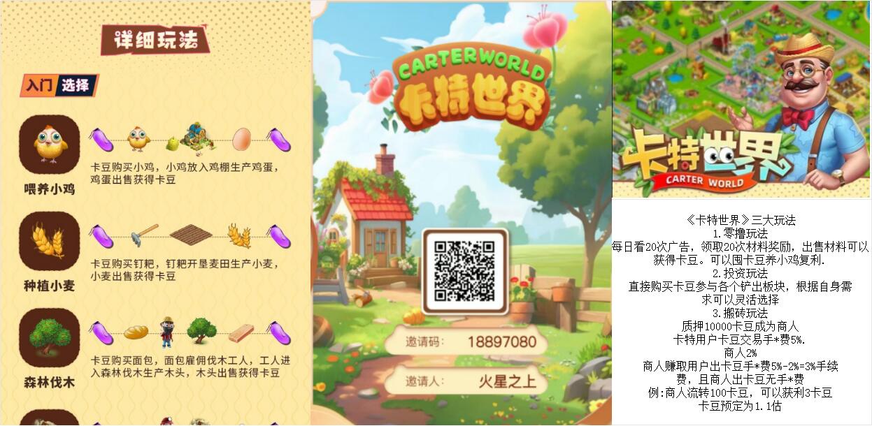 《卡特世界》三大玩法 零撸 投资 搬砖