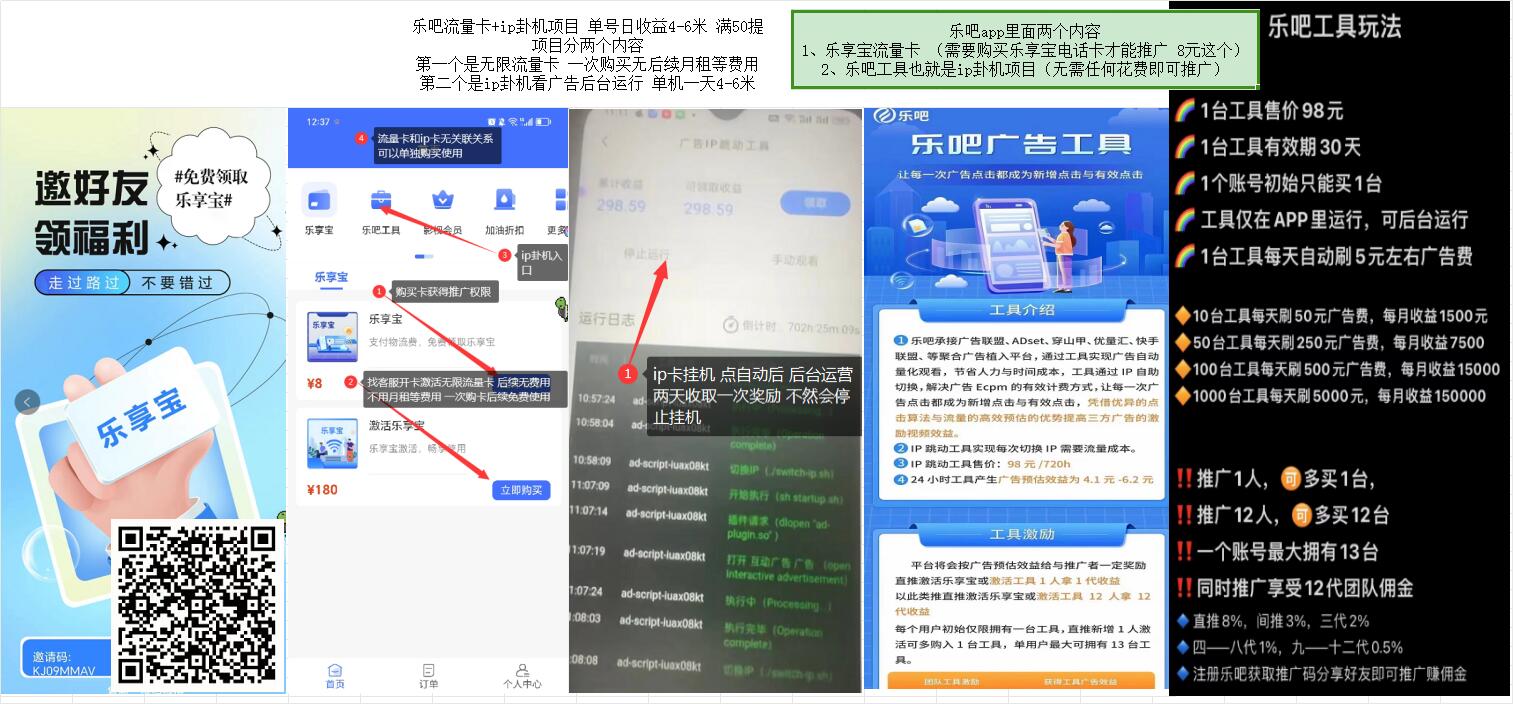 后台卦机阅读项目 单号日收益4-6米 推广12代收益