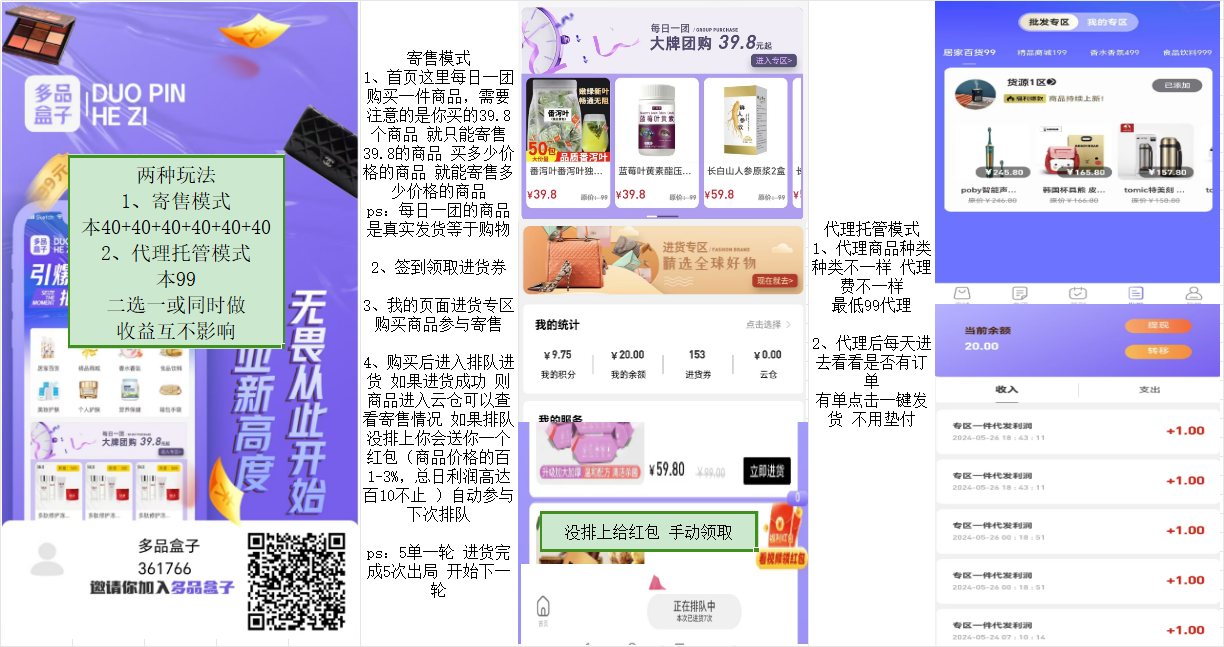 多品无货源 寄售+代理托管模式 日利百10