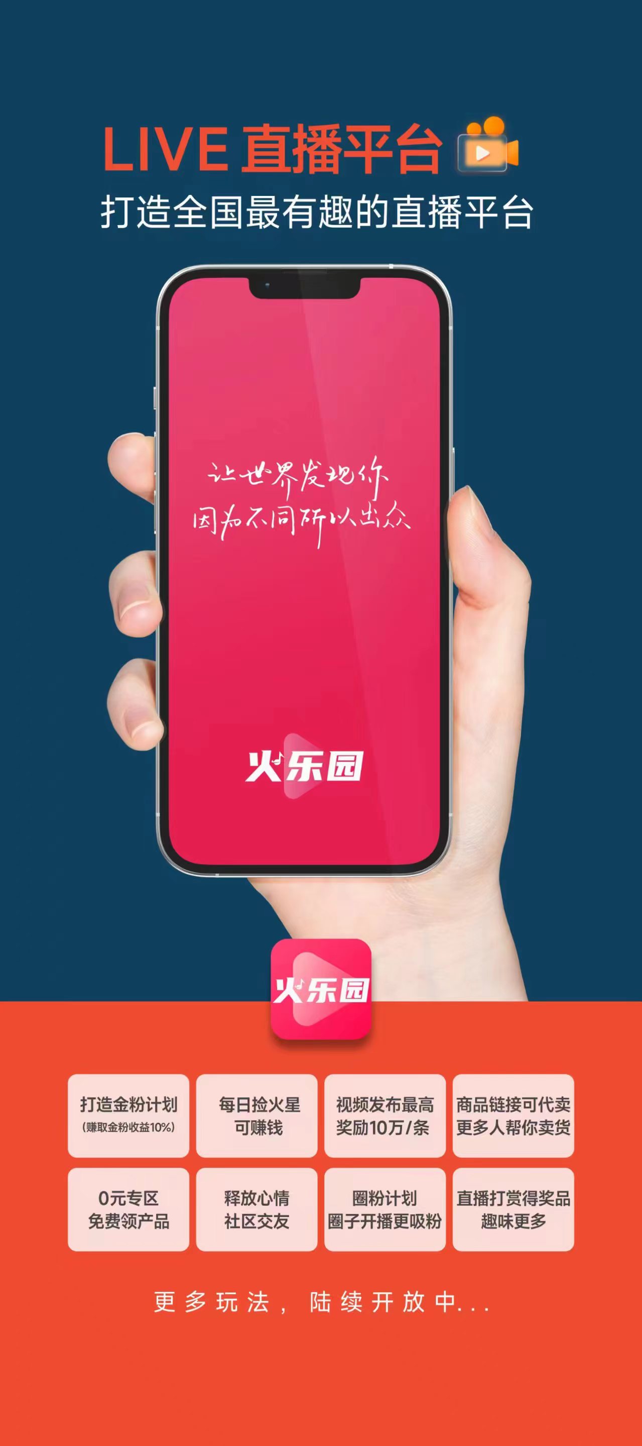 火乐园全新短视频玩法；内排第一批团队长，8月初上线。