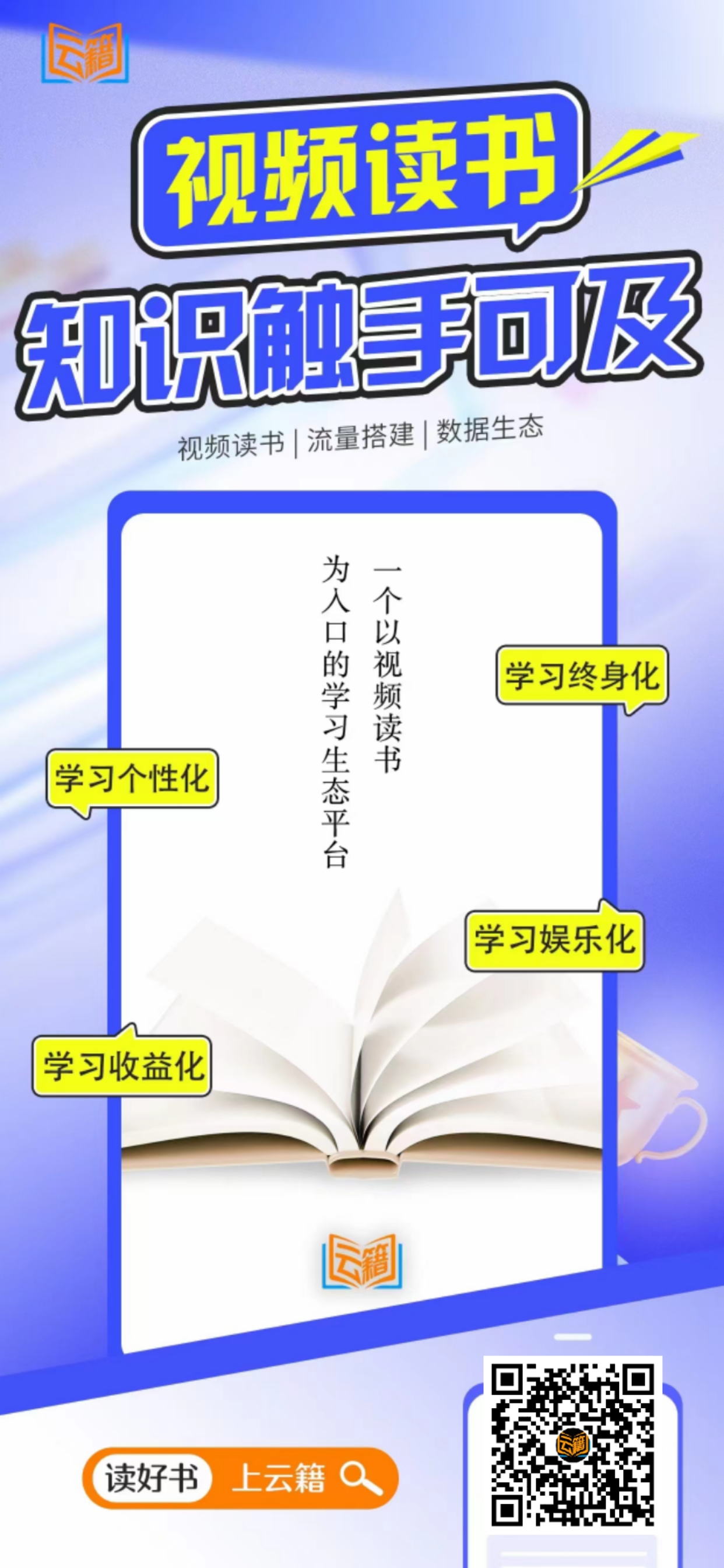 云籍，3分钟+10个视频看一本，边学习边赚钱！
