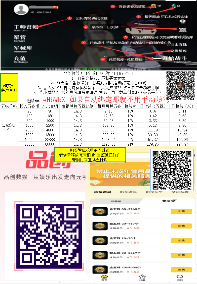 动创数娱 游戏打金+复投模式 每天3分钟 自带交易app 1个2米