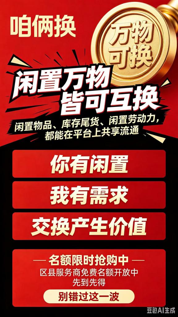 咱俩换，全免费，注册就送10000贝，价值10000，免费给合伙人拿分红！